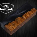 БРУСОК ДЛЯ РУКОЯТИ ГИБРИД: АКРИЛОВЫЙ КОМПОЗИТ(ЧЕРНЫЙ ПЕРЛАМУТР) И СТАБ. КАРЕЛЬСКАЯ БЕРЕЗА